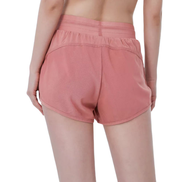 Red Fake Two Pieces Quick Dry Sports Yoga Short TQE71336-3