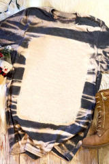 Blue Tie Dye Stripe Print Bleached T-Shirt LC25220327-5