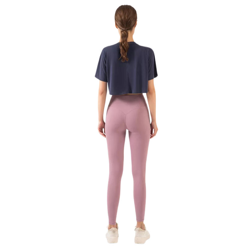 Blue Loose Crop Top and Purple High Waist Yoga Pants Set TQE71335-5-8