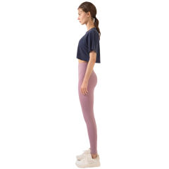Blue Loose Crop Top and Purple High Waist Yoga Pants Set TQE71335-5-8