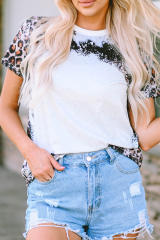 Leopard Mix Animal Print Bleached T Shirt LC25220458-20