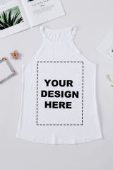 Blank Apparel - White Solid Color Crew Neck Tank Top BA2564998-1