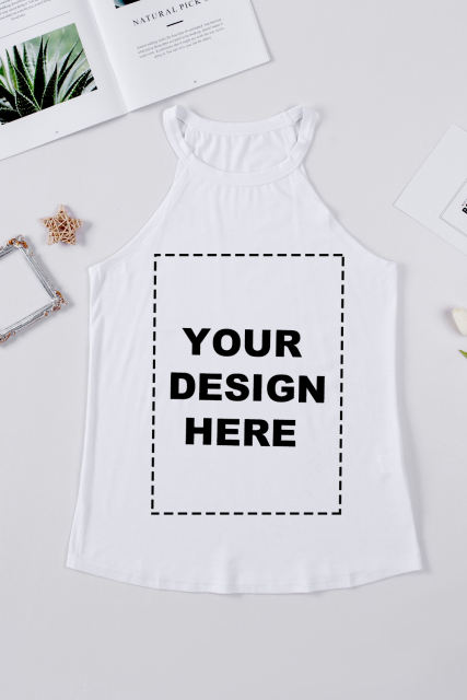 Blank Apparel - White Solid Color Crew Neck Tank Top BA2564998-1