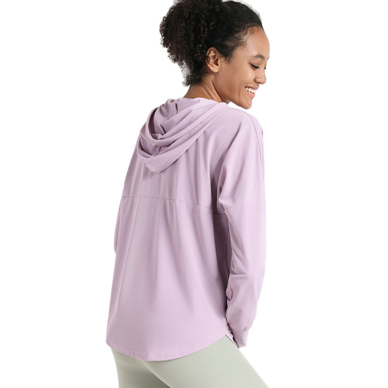 Pink Quick Dry Drawstring Hooded Yoga Jacket TQE71334-10