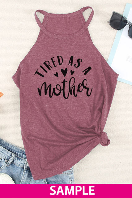 Blank Apparel - Pink Solid Color Crew Neck Tank Top BA2564998-10