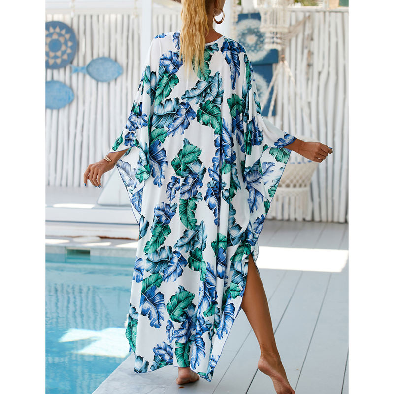 Lake Blue Print Long Kinimo Beachwear TQL310062-76