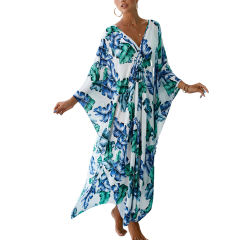 Lake Blue Print Long Kinimo Beachwear TQL310062-76