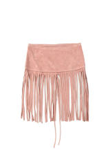 Pink Tassel Drawstring Bandeau Crop Tank Top LC2567900-10