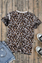Leopard Mix Animal Print Bleached T Shirt LC25220458-20