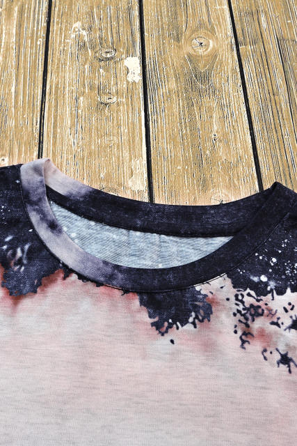 Multicolor Blank Apparel- Western Fashion Bleached Tie-dye T-shirt LC25220663-22