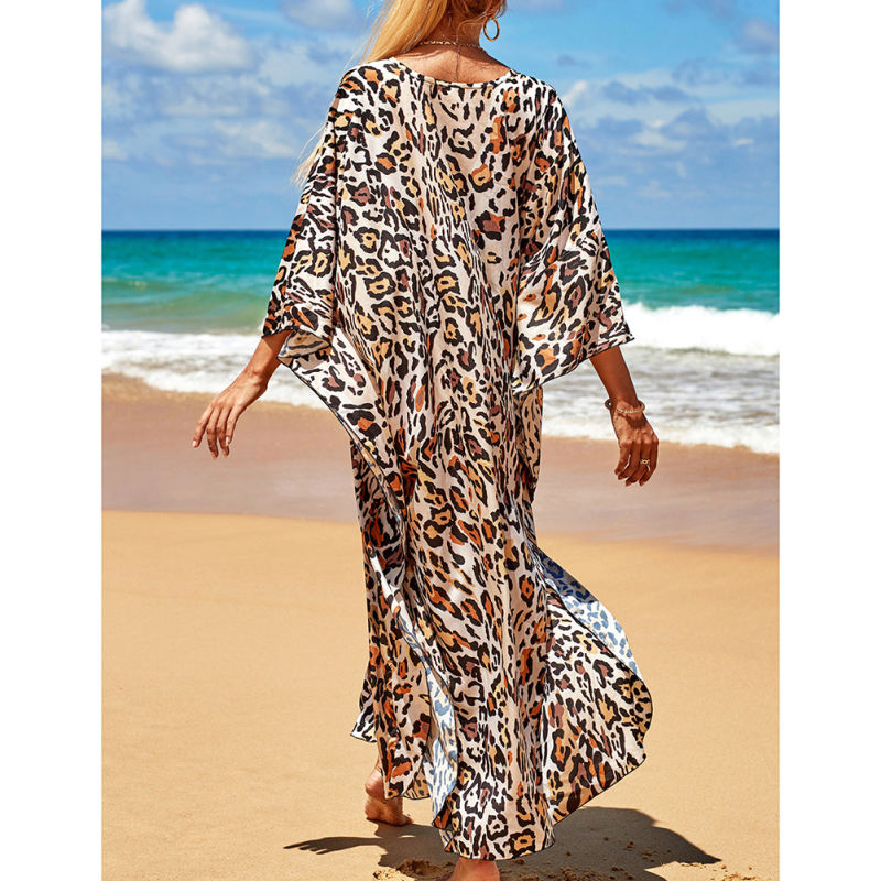 Leopard Print Long Kinimo Beachwear TQL310062-20