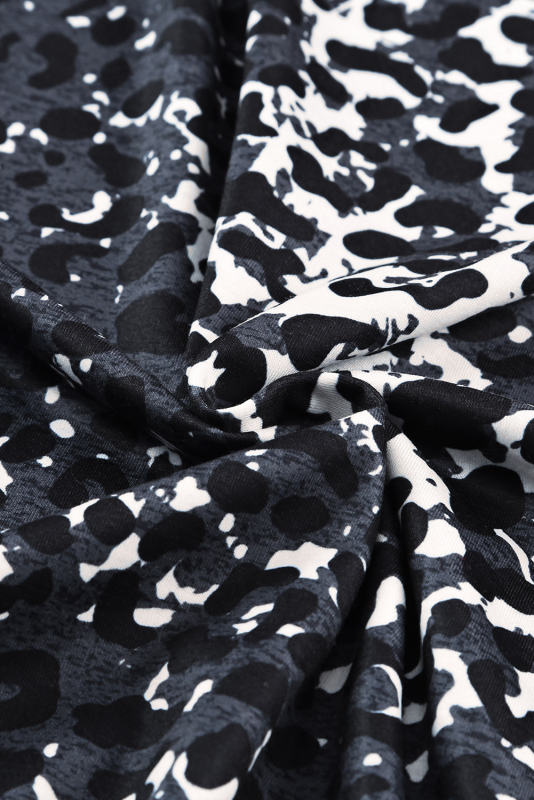 Leopard Blank Apparel- Bleached Leopard Crew Neck T-shirt LC25220738-20