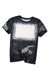 Leopard Blank Apparel- Bleached Leopard Crew Neck T-shirt LC25220738-20