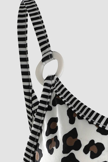 Cheetah Striped Patchwork Low-Back Cut Tank Top LC2568649-20