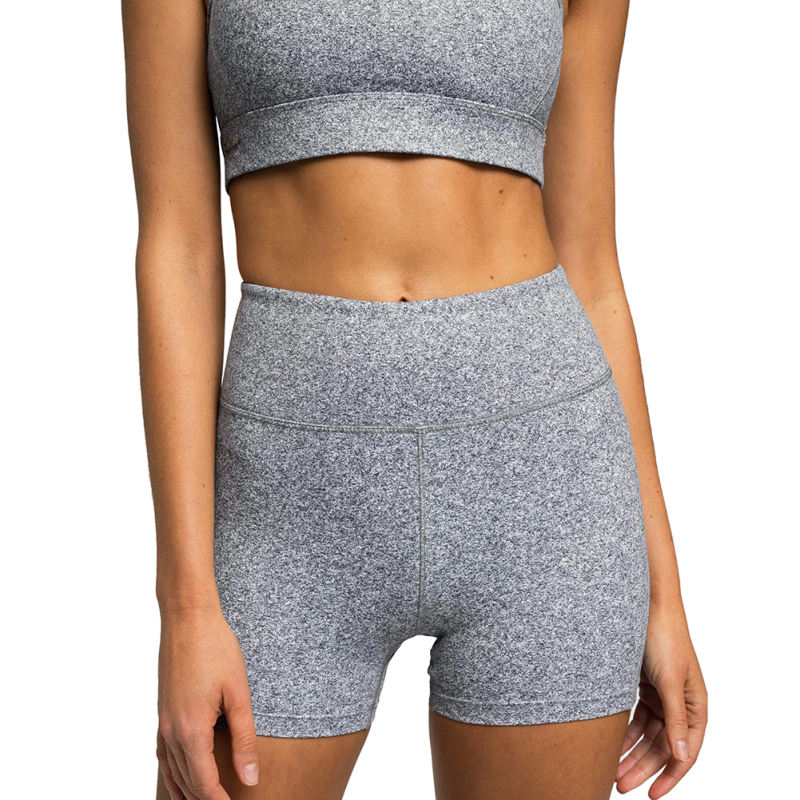 Gray Back Criss Yoga Bra with Shorts Set TQL710038-11