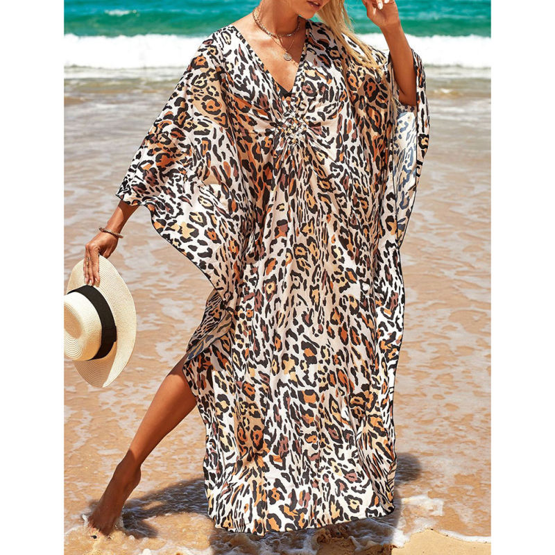 Leopard Print Long Kinimo Beachwear TQL310062-20