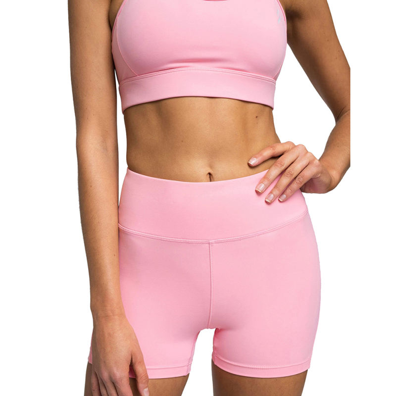Pink White Back Criss Yoga Bra with Shorts Set TQL710038-10