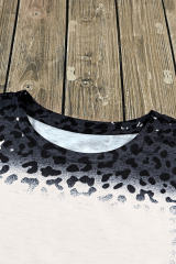 Leopard Blank Apparel- Bleached Leopard Crew Neck T-shirt LC25220738-20