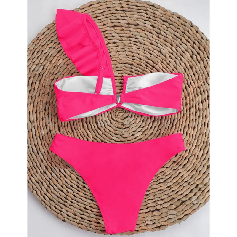 Rosy Ruffle Detail Push Up Bikini Set TQG610005-89