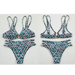 Light Blue Double Straps Bikini Set TQK610293-30