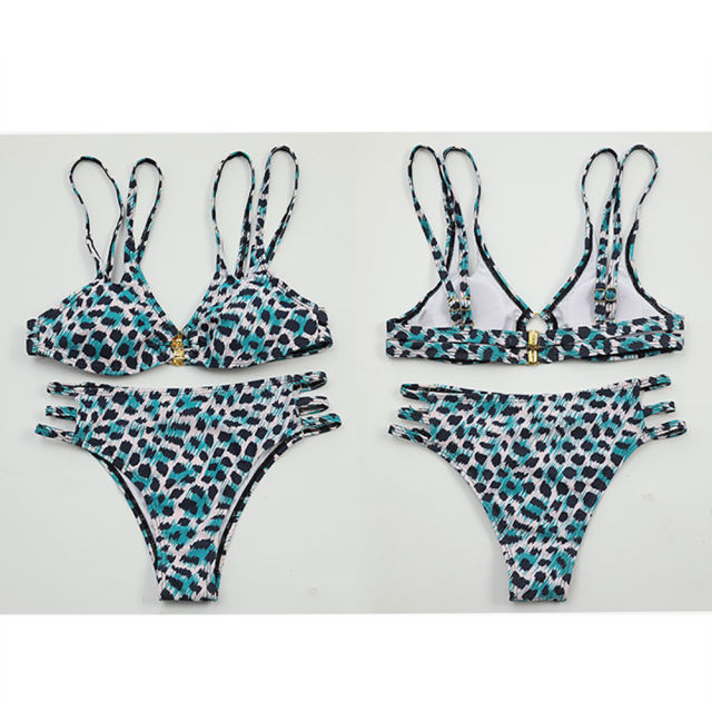 Light Blue Double Straps Bikini Set TQK610293-30