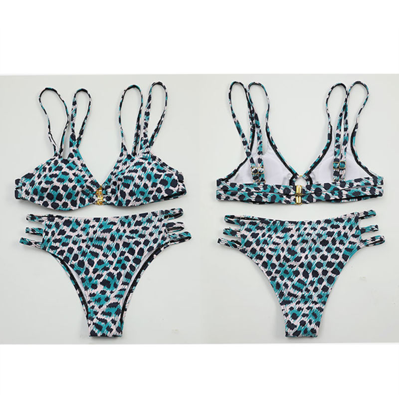 Light Blue Double Straps Bikini Set TQK610293-30