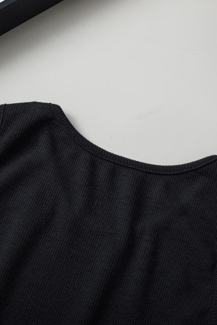 Black Seamless Sleeveless Rib Knit Crop Top LC2565159-2