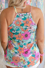 Multicolor Plus Size Floral Print Tank Top PL256226-22