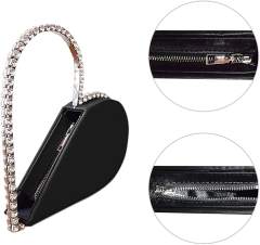 Black Heart Shaped Party Evening Clutch Bags with Crystal H21238-2