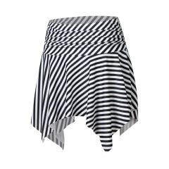 Black White Pleated Irregular High Waist Beach Culottes TQK630011-37