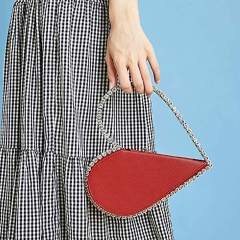 Red Heart Shaped Party Evening Clutch Bags with Crystal H21238-3