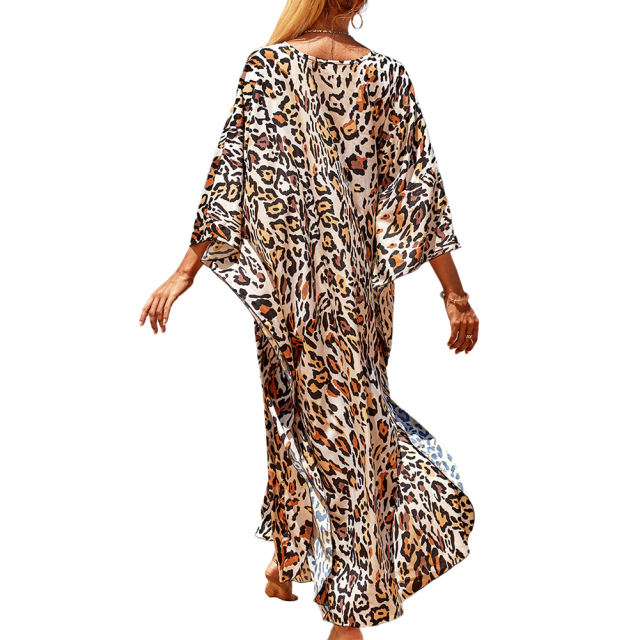 Leopard Print Long Kinimo Beachwear TQL310062-20
