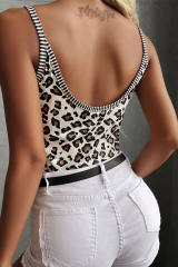 Cheetah Striped Patchwork Low-Back Cut Tank Top LC2568649-20
