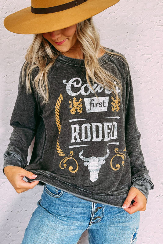 Gray Coors Banquet RODEO Graphic Mineral Washed Sweatshirt LC25314557-11
