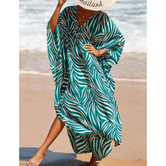Light Green Print Long Kinimo Beachwear TQL310062-28