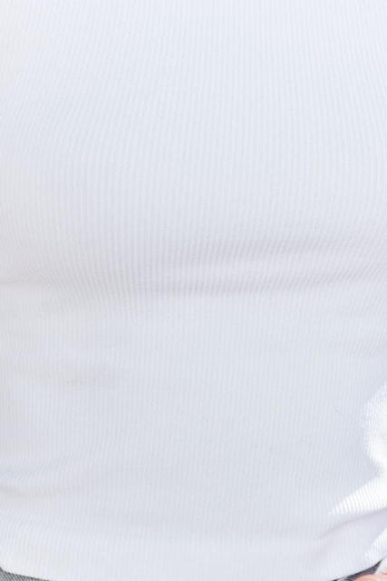 White Seamless Sleeveless Rib Knit Crop Top LC2565159-1