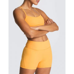 Orange Back Criss Yoga Bra with Shorts Set TQL710038-14