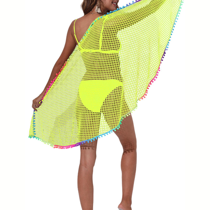 Green Multi-wear Colorful Tassels Beach Wrap Skirt TQG650001-9