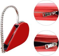 Red Heart Shaped Party Evening Clutch Bags with Crystal H21238-3