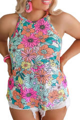 Multicolor Plus Size Floral Print Tank Top PL256226-22