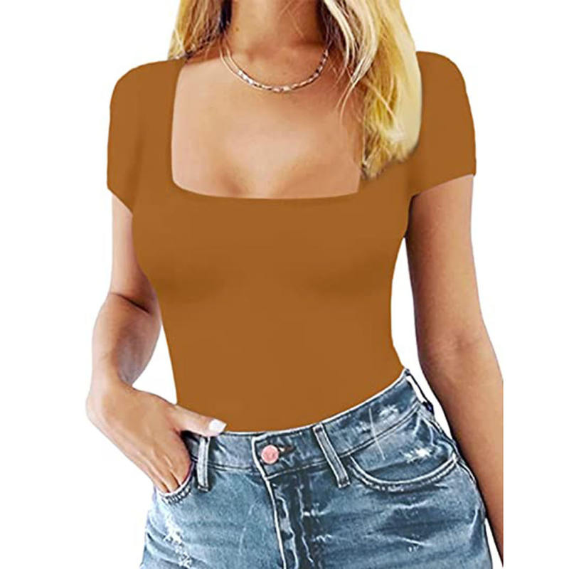 Ginger Square Neck Short Sleeve Bodysuit TQX551134-72