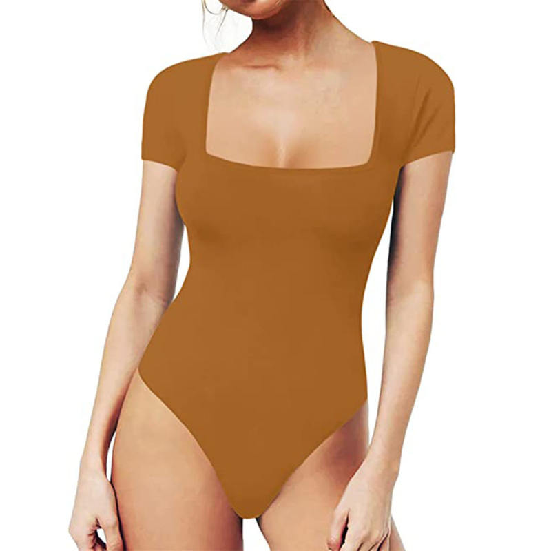 Ginger Square Neck Short Sleeve Bodysuit TQX551134-72