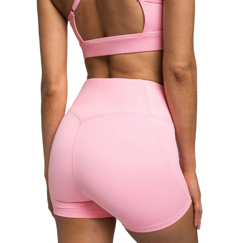 Pink White Back Criss Yoga Bra with Shorts Set TQL710038-10