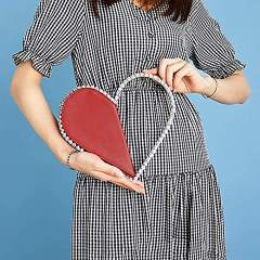 Red Heart Shaped Party Evening Clutch Bags with Crystal H21238-3