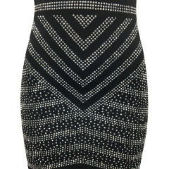 Black Halter V Neck Rhinestone See Through Maxi Dress TQK311240-2