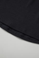 Black Seamless Sleeveless Rib Knit Crop Top LC2565159-2