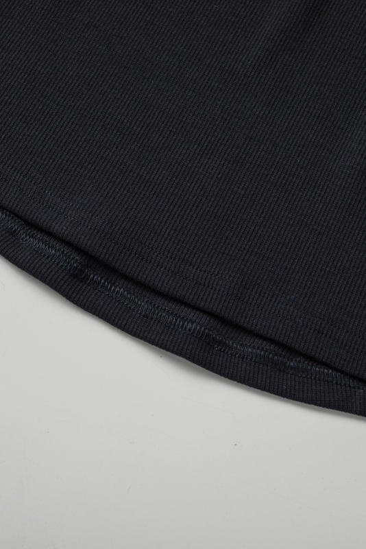 Black Seamless Sleeveless Rib Knit Crop Top LC2565159-2