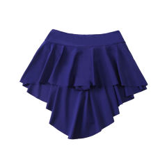 Navy Blue Pleated Irregular High Waist Beach Culottes TQK630011-34