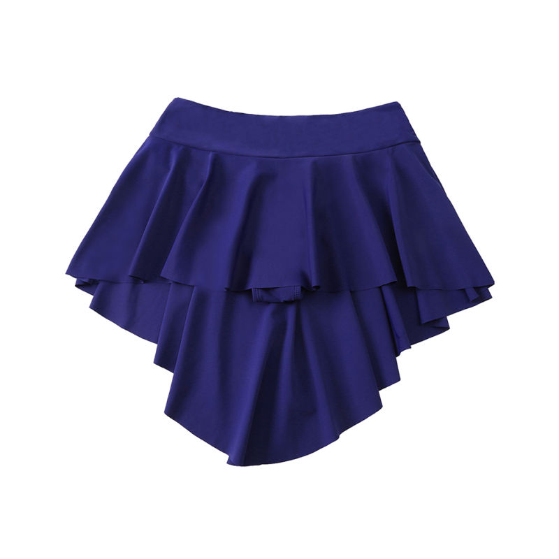 Navy Blue Pleated Irregular High Waist Beach Culottes TQK630011-34