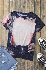 Multicolor Blank Apparel- Western Fashion Bleached Tie-dye T-shirt LC25220663-22